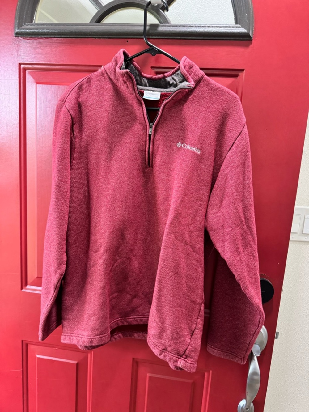 Columbia Burgundy Quarter-Zip Fleece Pullover